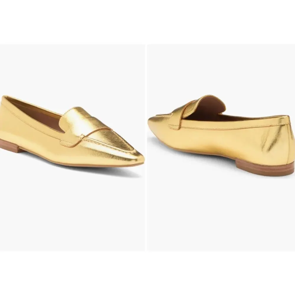 Linea Paolo Marlys Pointed Toe Flat in Gold, Sz 8M -- NWT/NIB